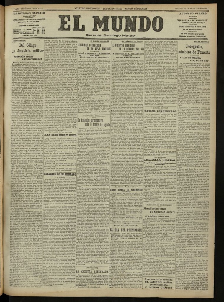 Miniatura de El Mundo del 26 de octubre de 1917