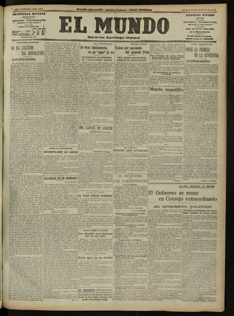 Miniatura de El Mundo del 27 de octubre de 1917