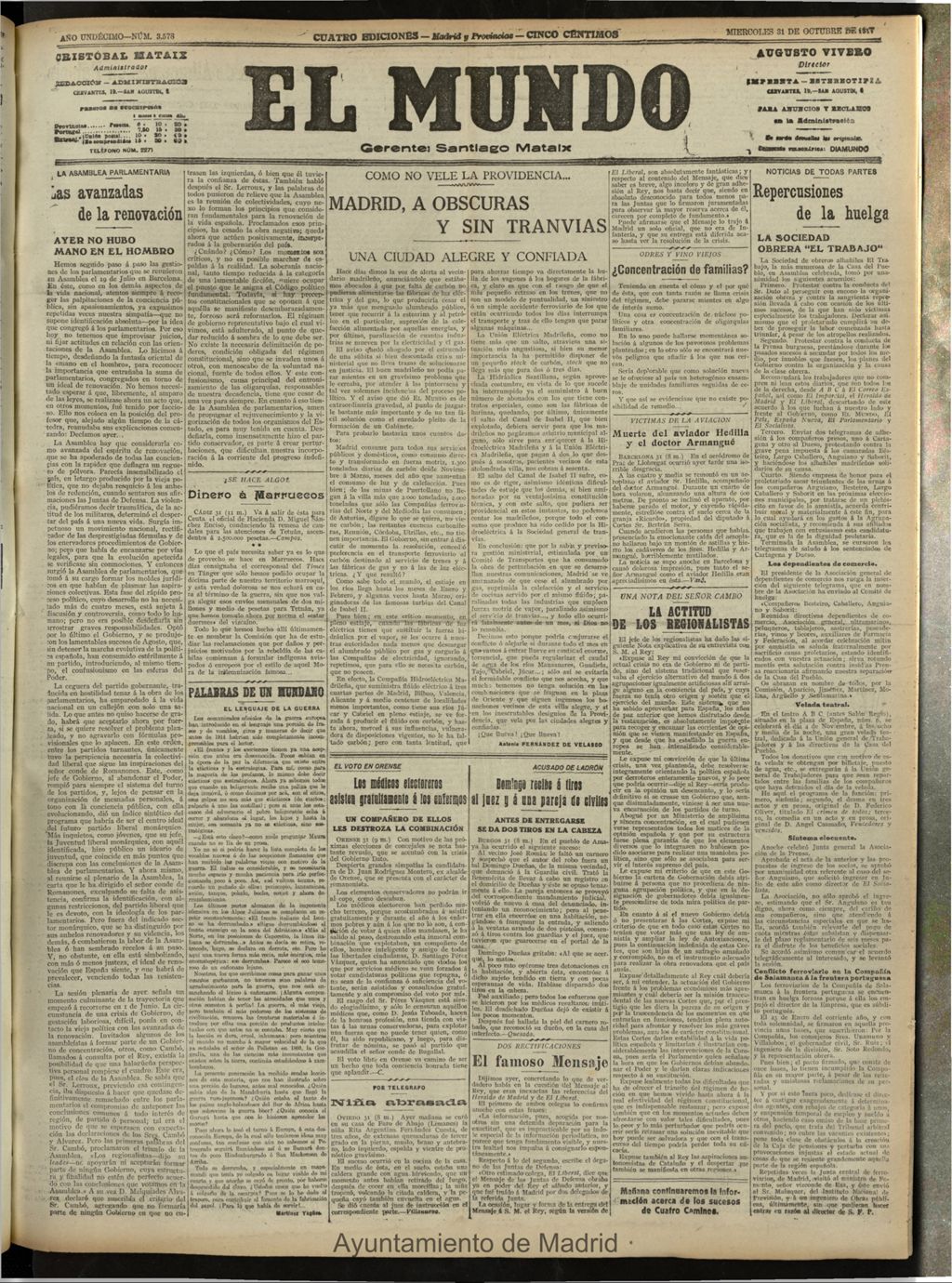 Miniatura de El Mundo del 31 de octubre de 1917