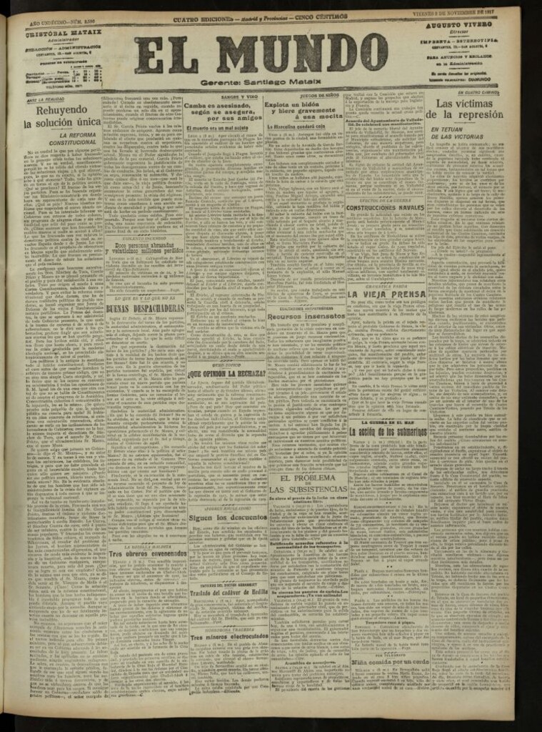 Miniatura de El Mundo del 2 de noviembre de 1917