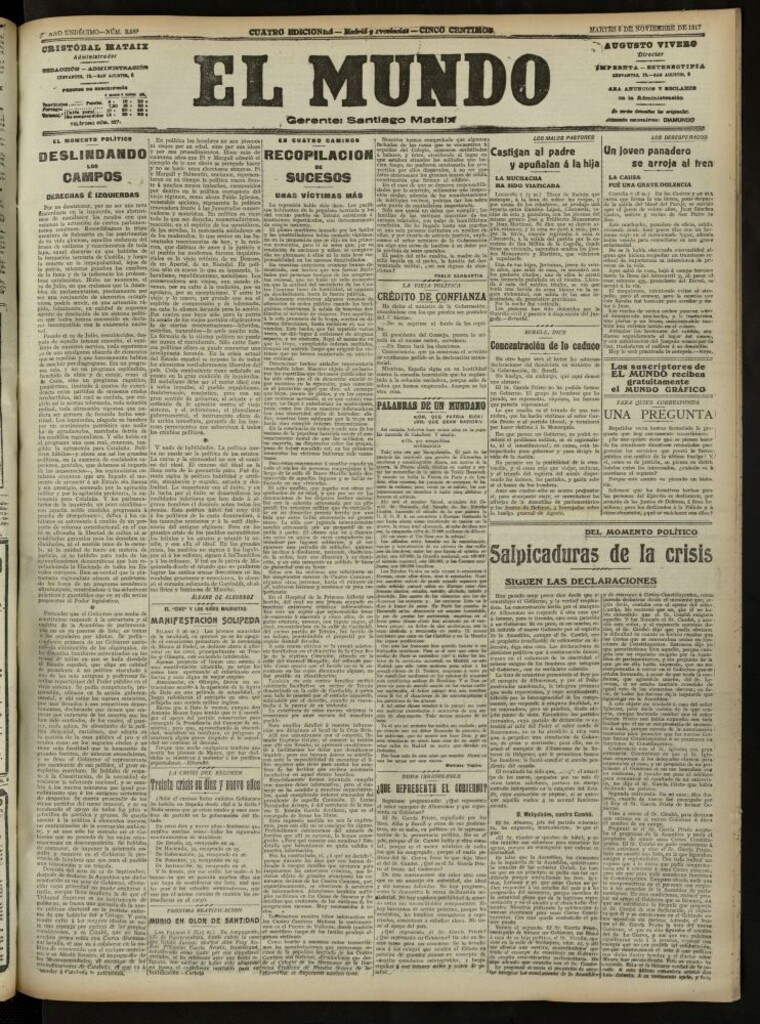 Miniatura de El Mundo del 6 de noviembre de 1917