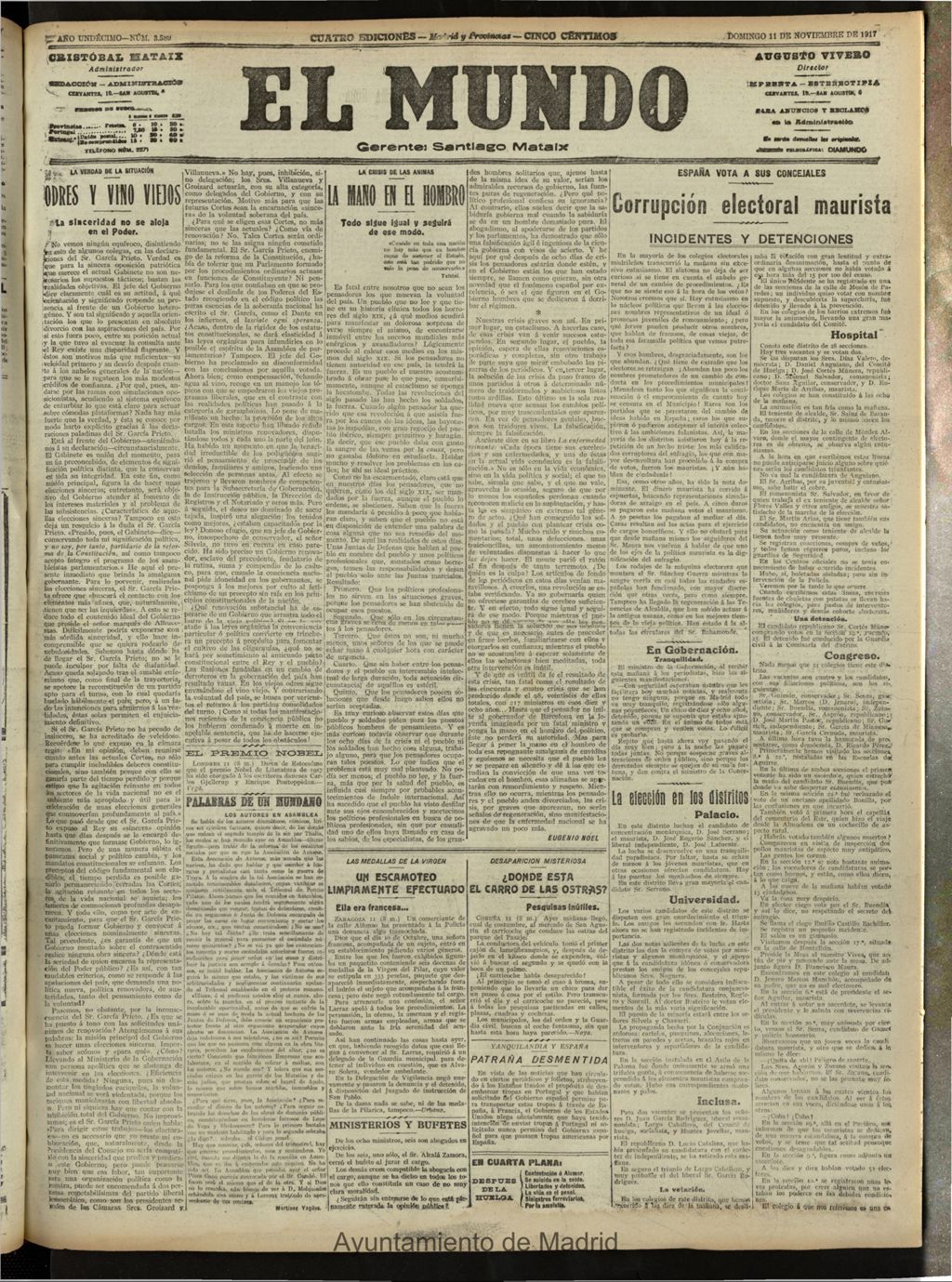 Miniatura de El Mundo del 11 de noviembre de 1917