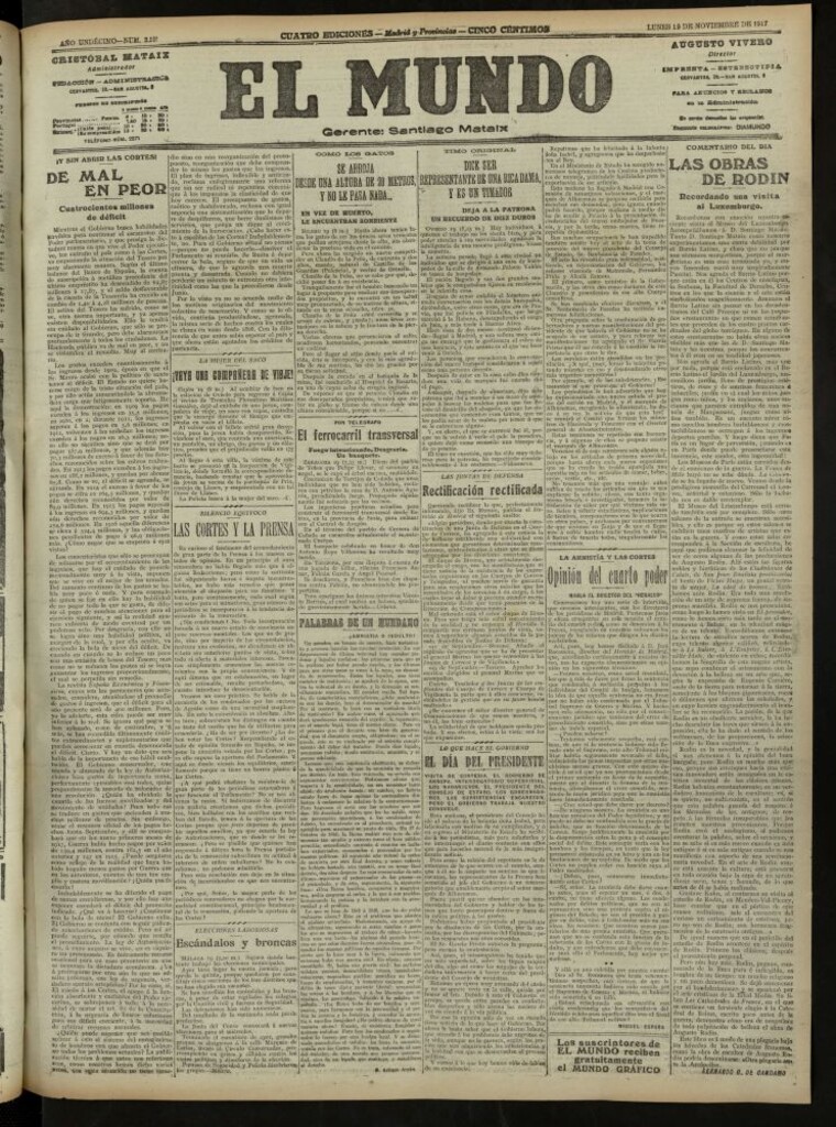 Miniatura de El Mundo del 19 de noviembre de 1917