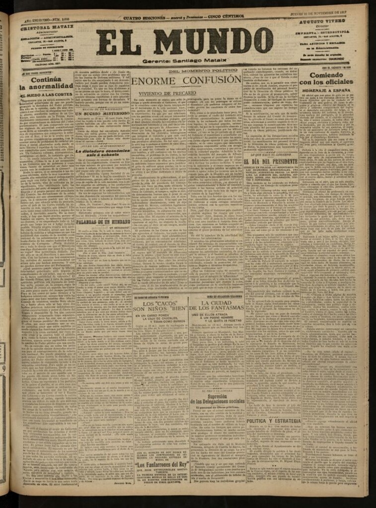 Miniatura de El Mundo del 22 de noviembre de 1917