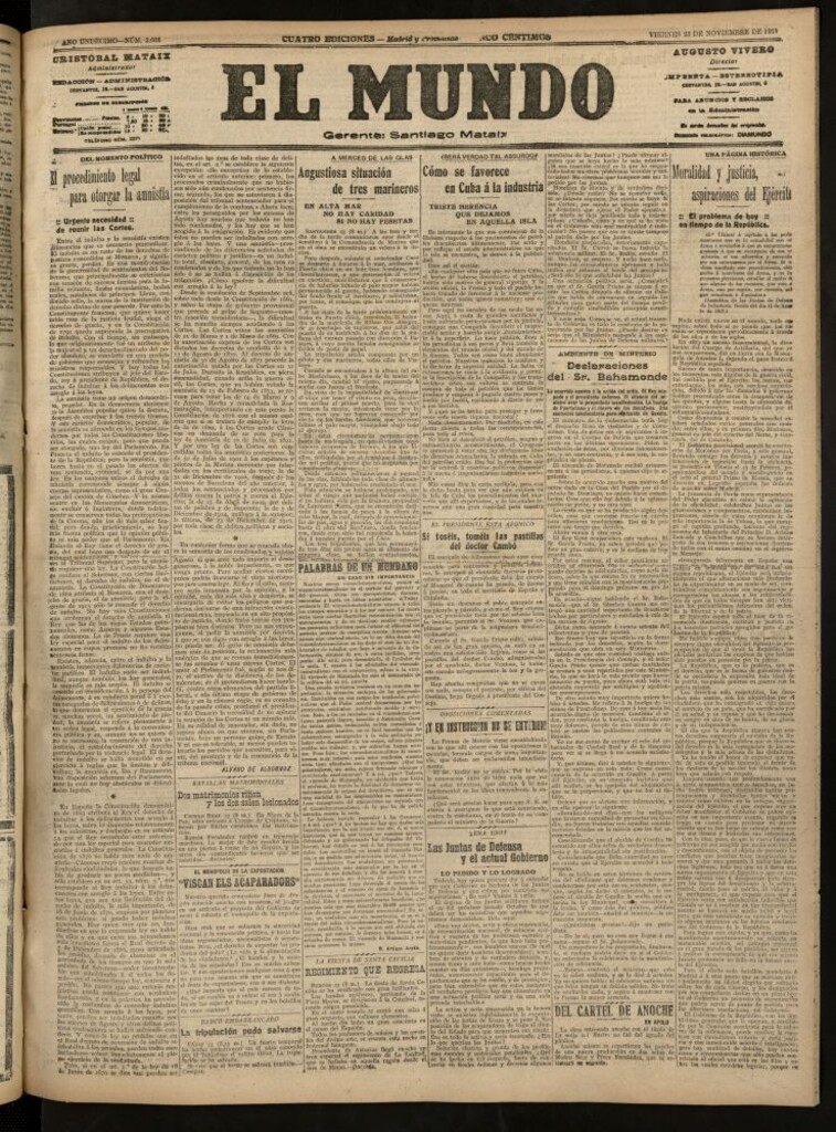Miniatura de El Mundo del 23 de noviembre de 1917