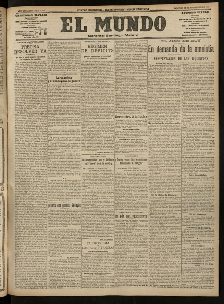 Miniatura de El Mundo del 25 de noviembre de 1917