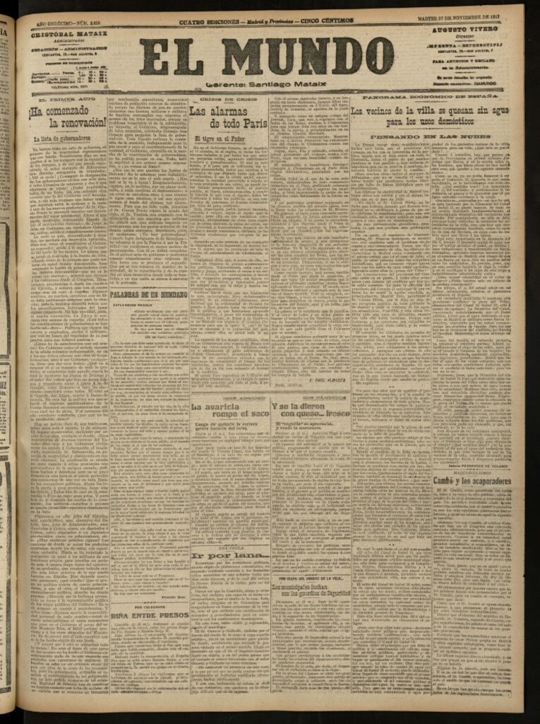 Miniatura de El Mundo del 27 de noviembre de 1917