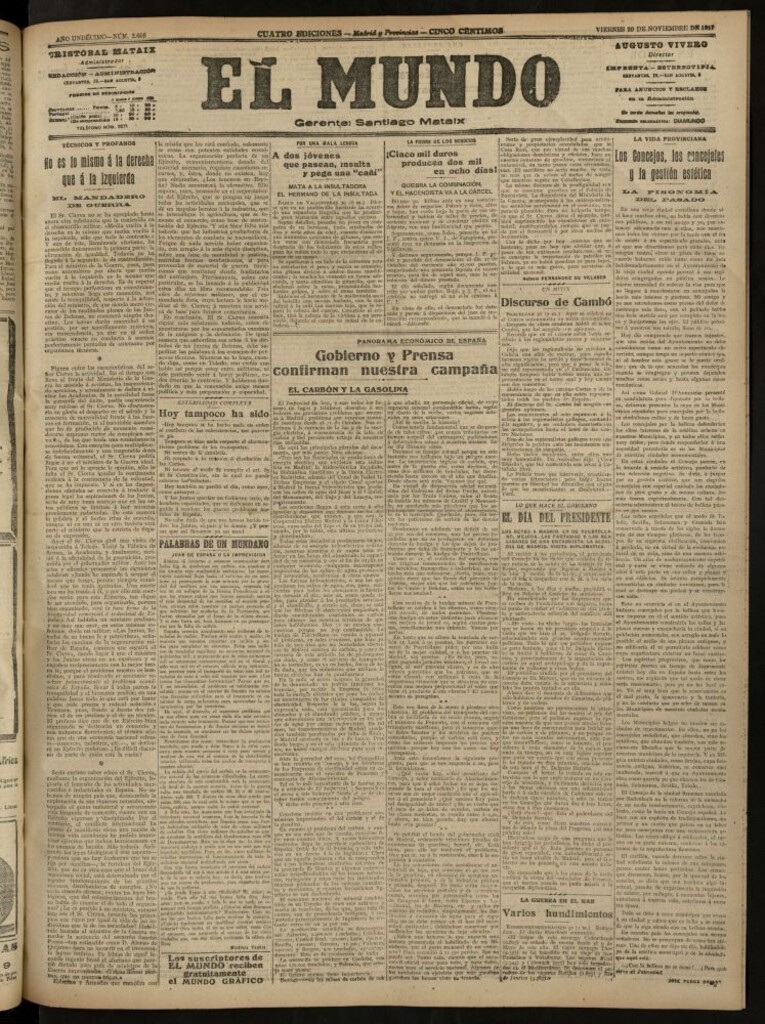 Miniatura de El Mundo del 30 de noviembre de 1917