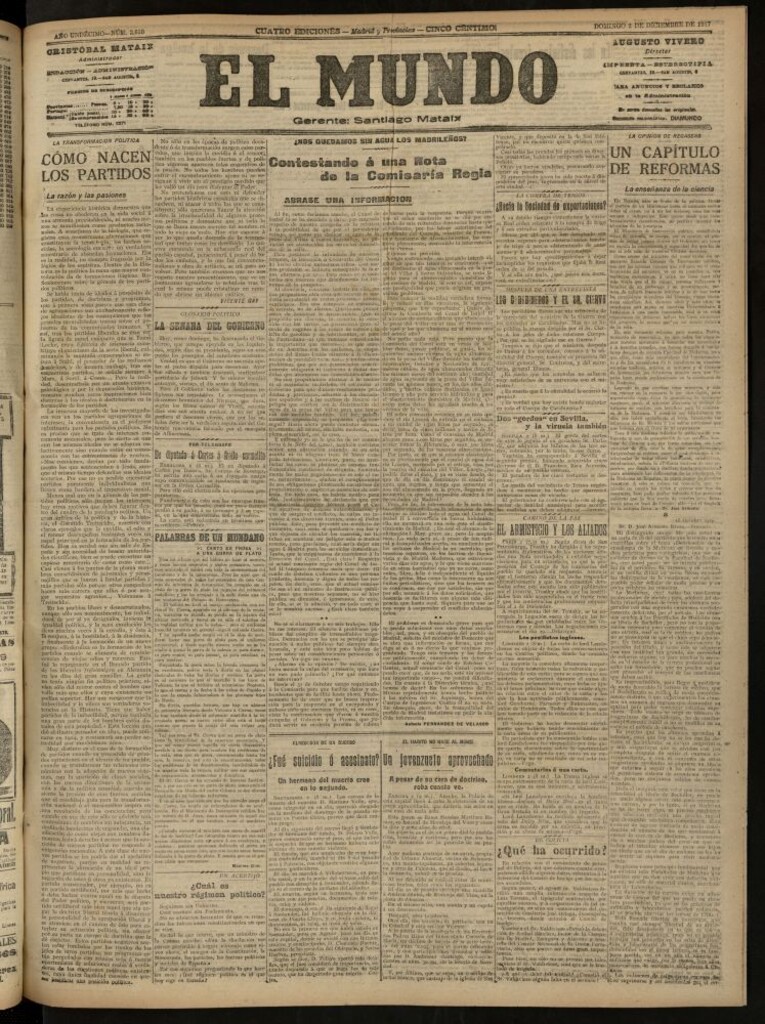 Miniatura de El Mundo del 2 de diciembre de 1917