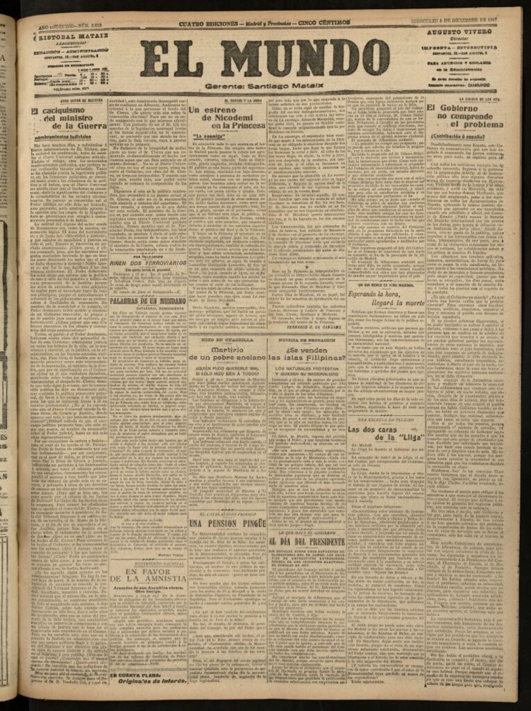 Miniatura de El Mundo del 5 de diciembre de 1917
