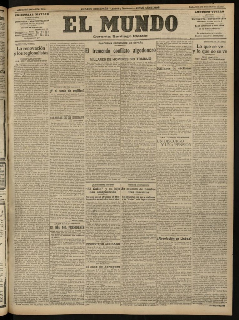 Miniatura de El Mundo del 8 de diciembre de 1917