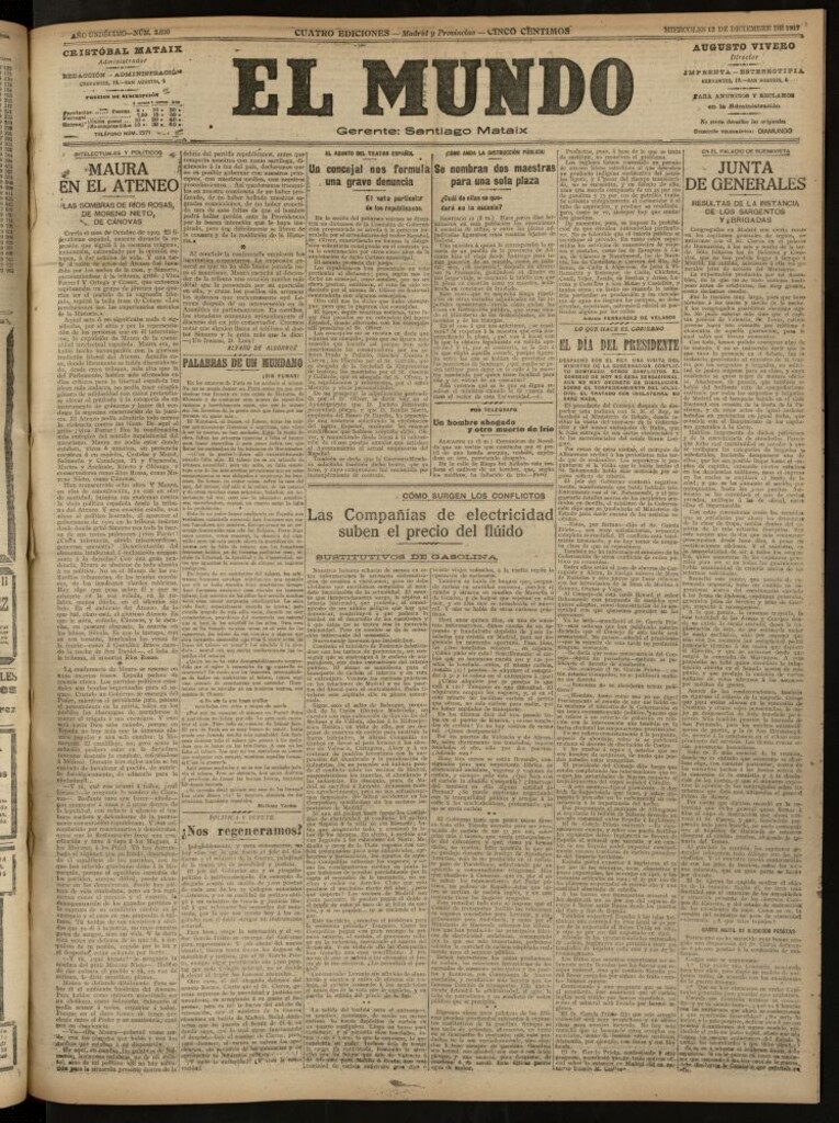 Miniatura de El Mundo del 12 de diciembre de 1917
