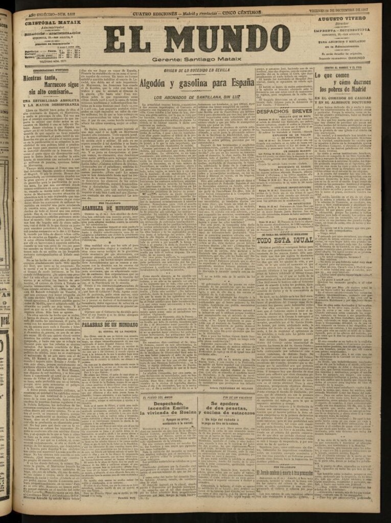 Miniatura de El Mundo del 14 de diciembre de 1917