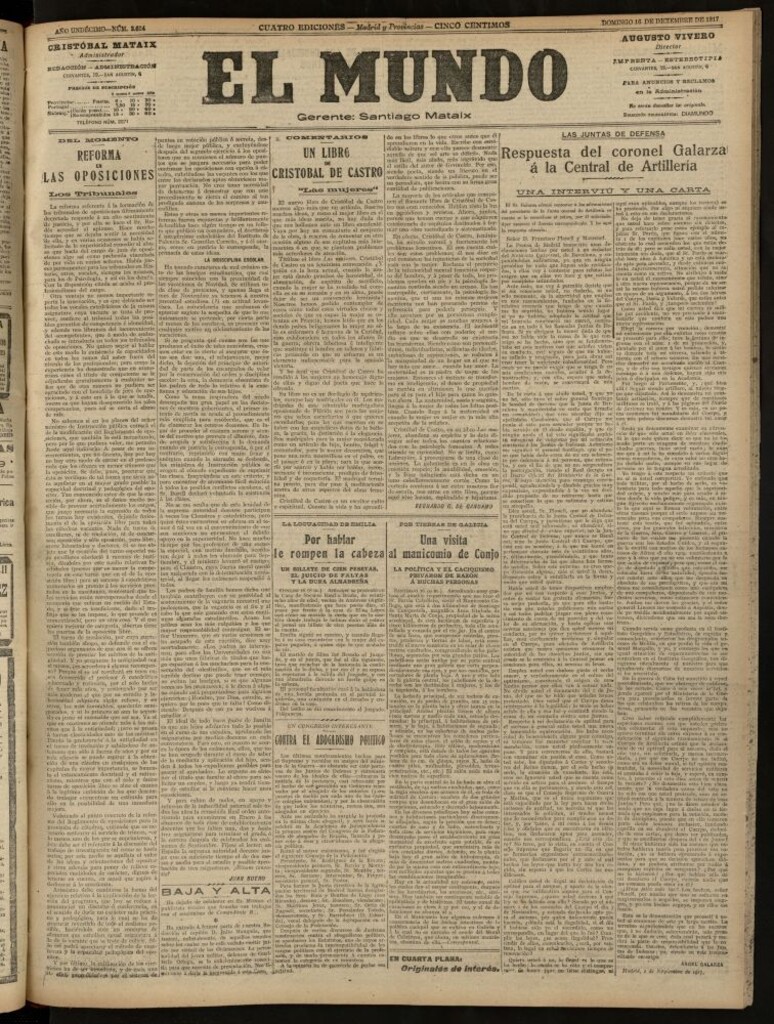 Miniatura de El Mundo del 16 de diciembre de 1917