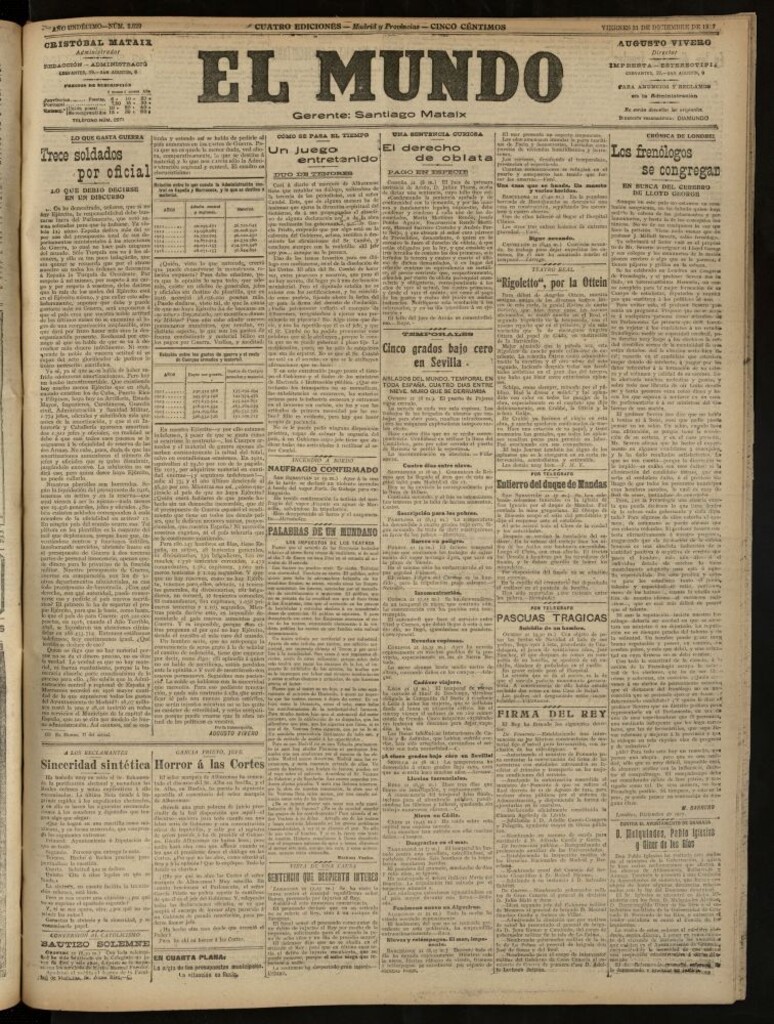 Miniatura de El Mundo del 21 de diciembre de 1917