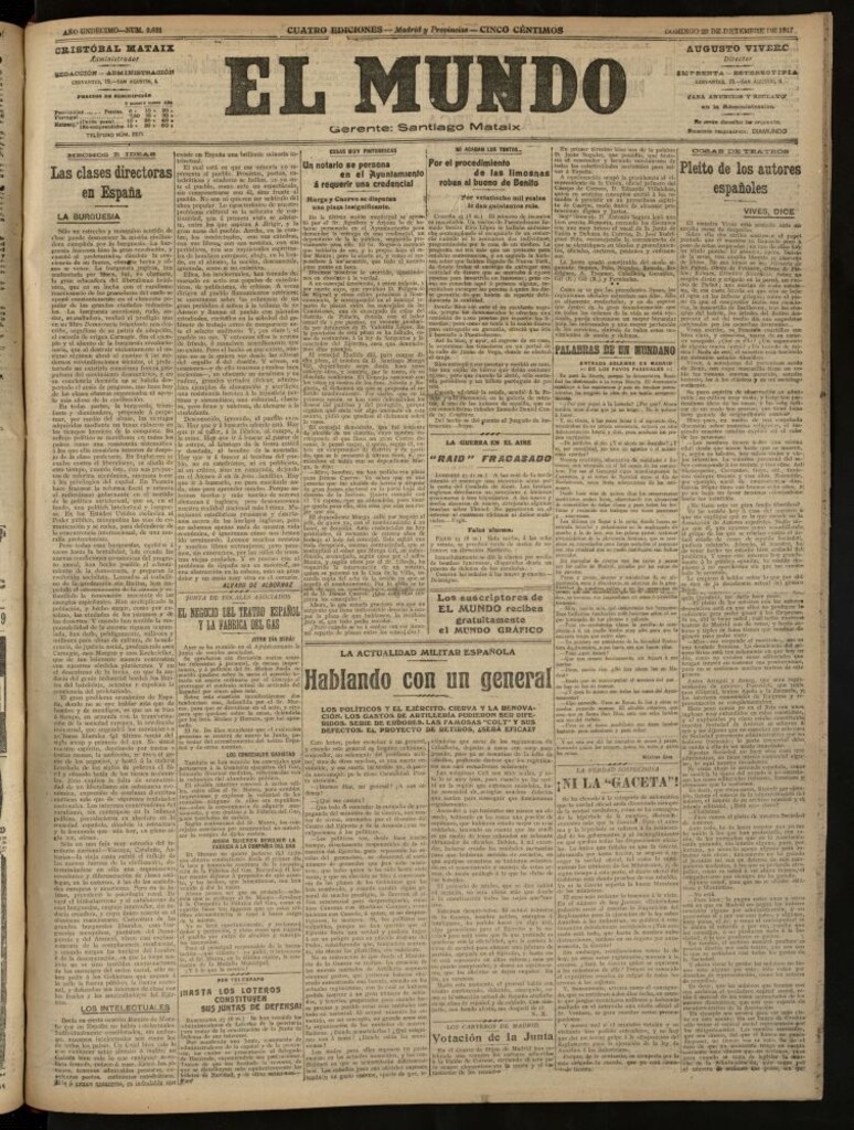 Miniatura de El Mundo del 23 de diciembre de 1917