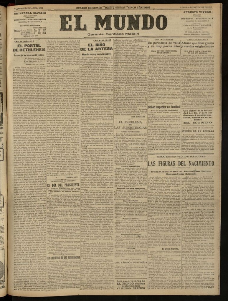 Miniatura de El Mundo del 24 de diciembre de 1917