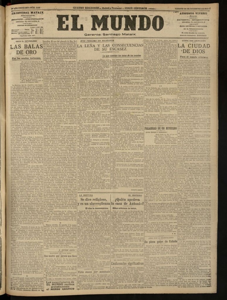 Miniatura de El Mundo del 28 de diciembre de 1917