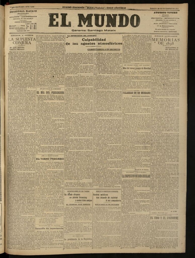 Miniatura de El Mundo del 29 de diciembre de 1917