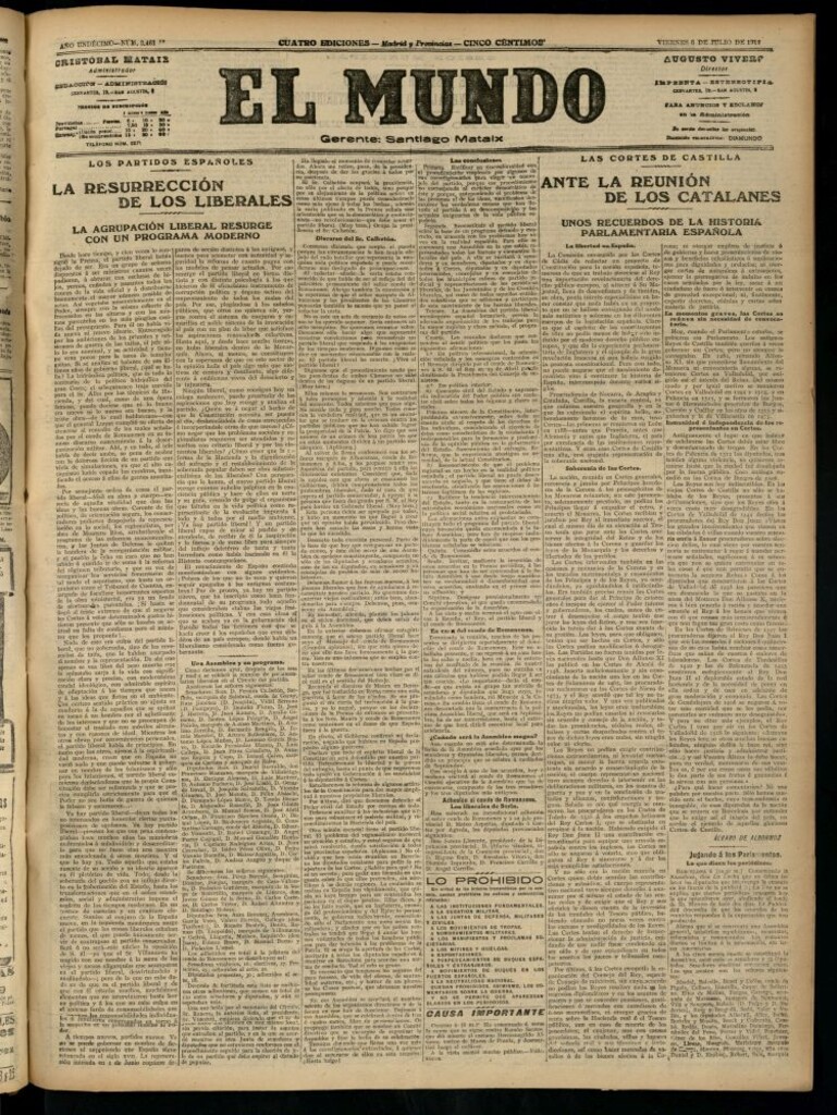 Miniatura de El Mundo del 6 de julio de 1917 (edición de provincias)