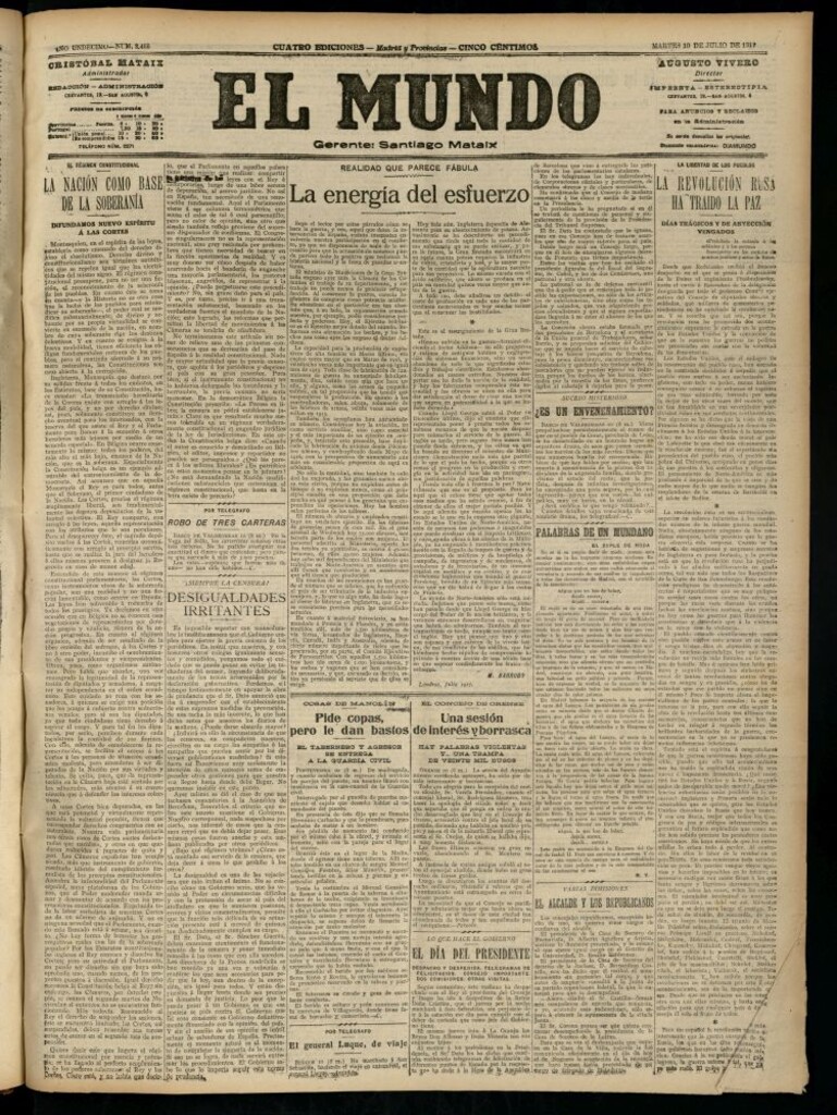 Miniatura de El Mundo del 10 de julio de 1917 (edición de provincias)