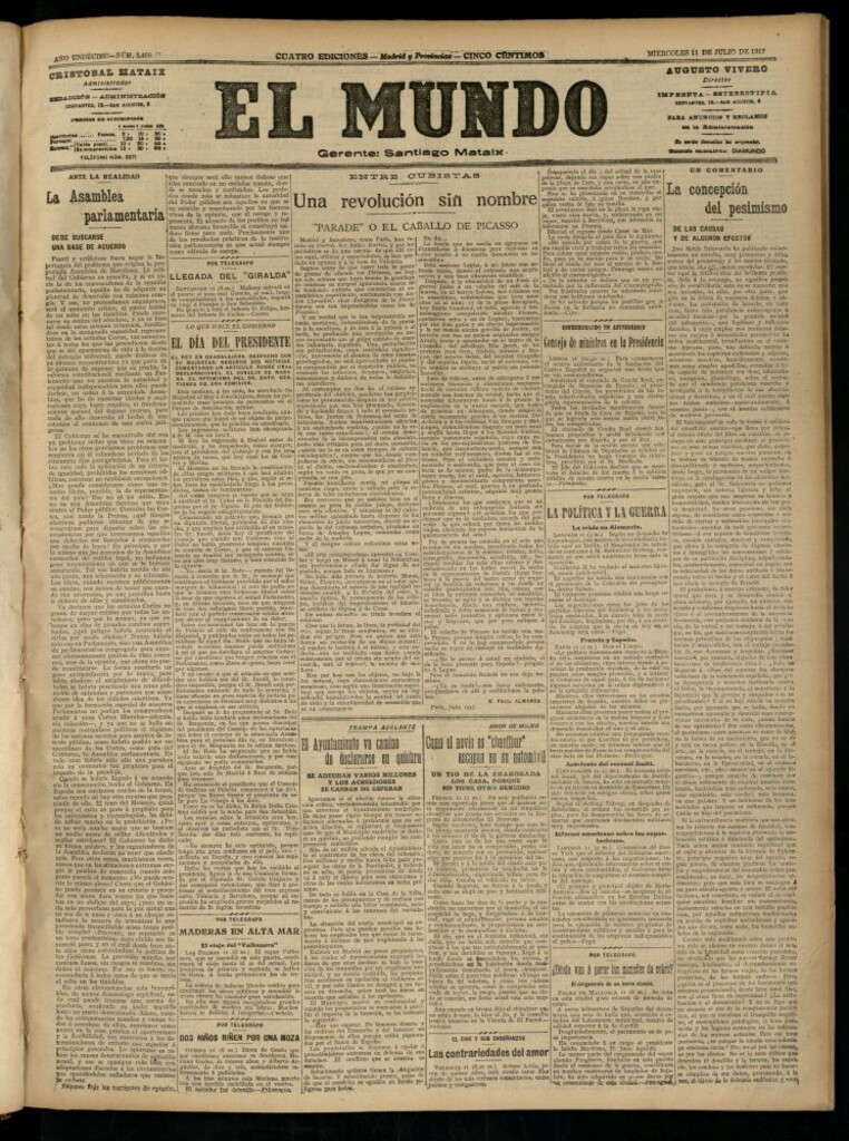 Miniatura de El Mundo del 11 de julio de 1917 (edición de provincias)