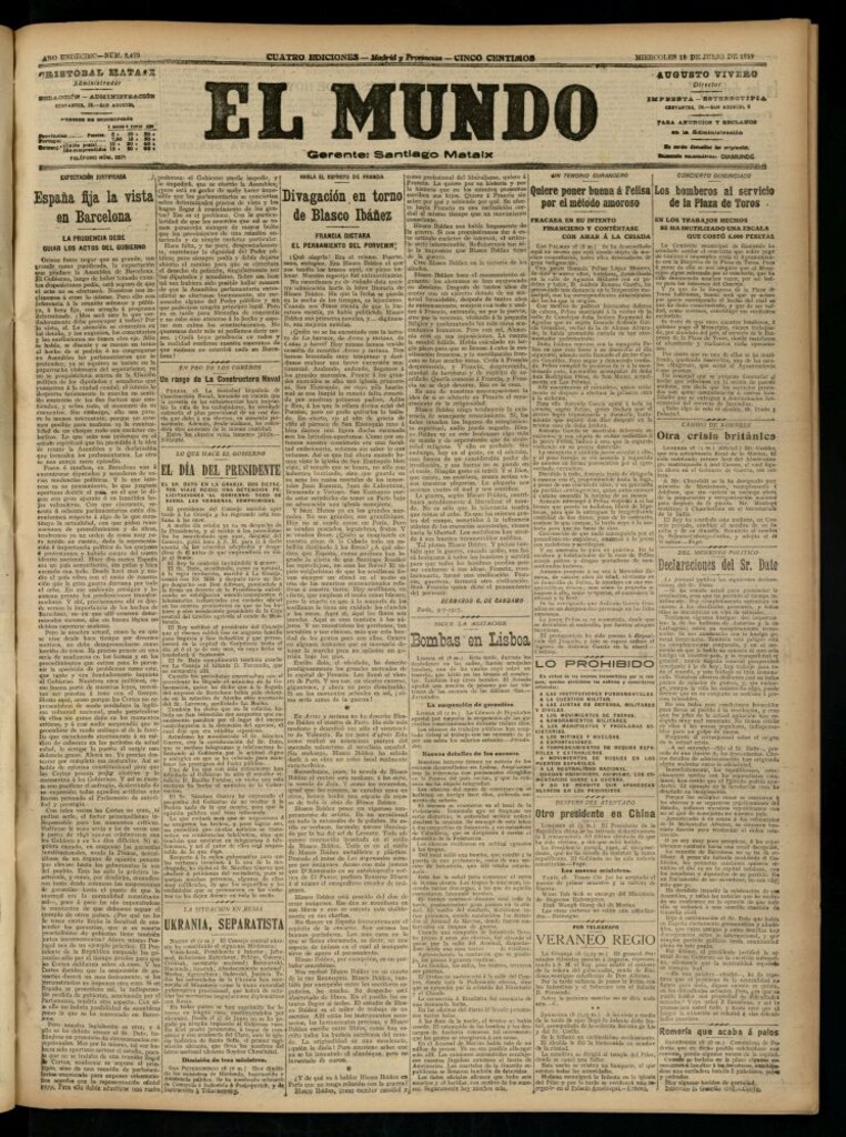 Miniatura de El Mundo del 18 de julio de 1917 (edición de provincias)