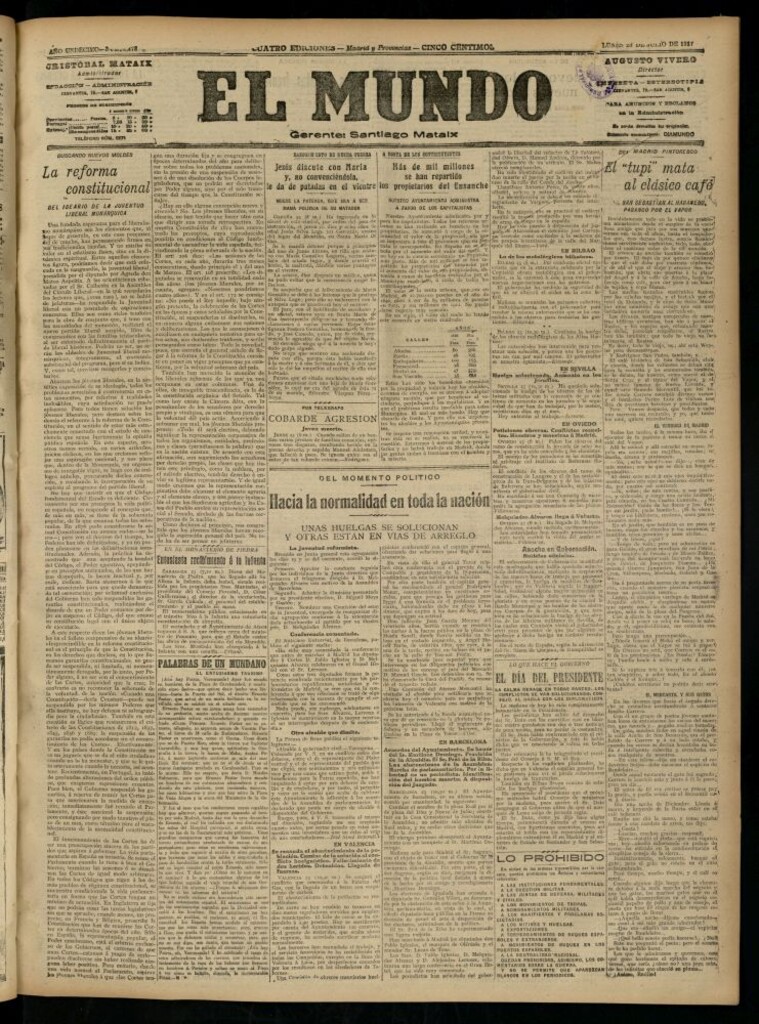 Miniatura de El Mundo del 23 de julio de 1917 (edición de provincias)