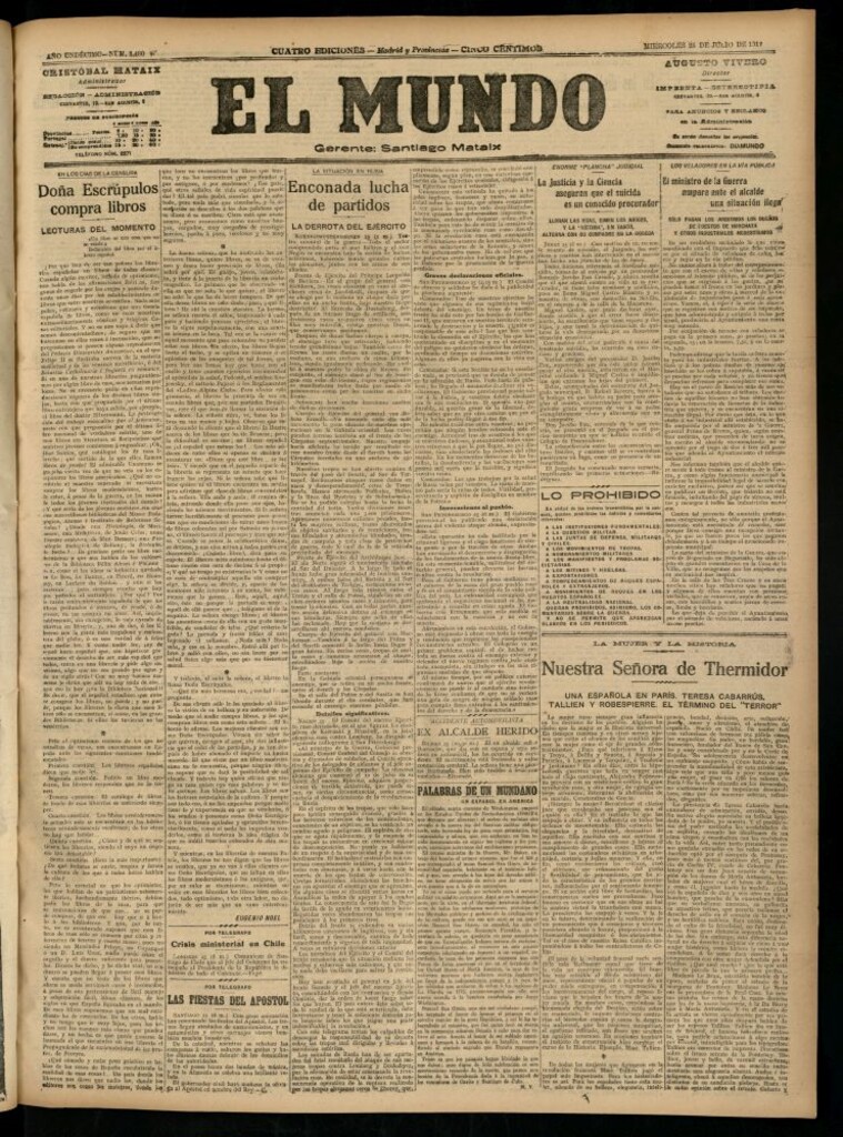 Miniatura de El Mundo del 25 de julio de 1917 (edición de provincias)