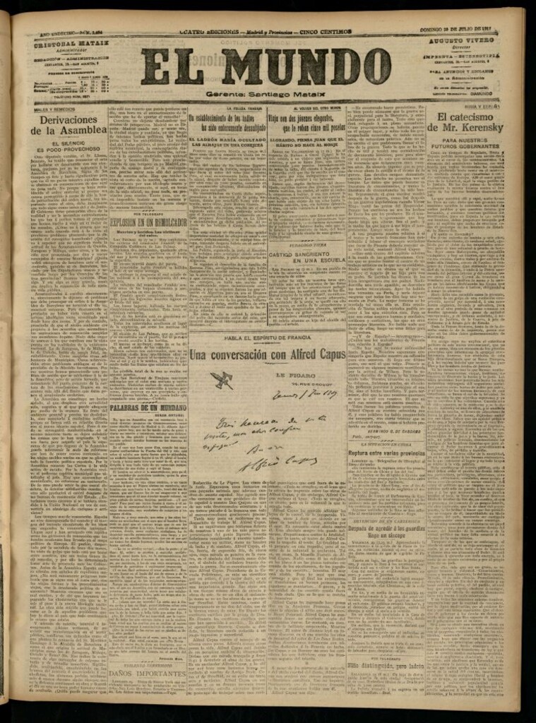 Miniatura de El Mundo del 29 de julio de 1917 (edición de provincias)