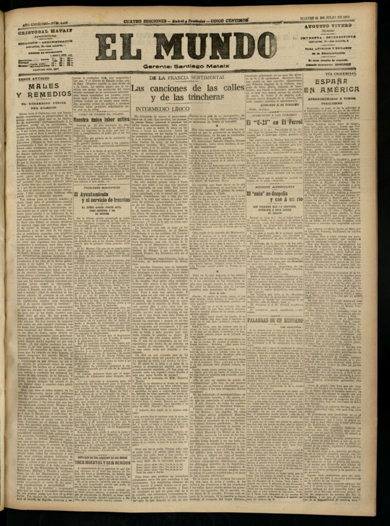 Miniatura de El Mundo del 31 de julio de 1917 (edición de provincias)