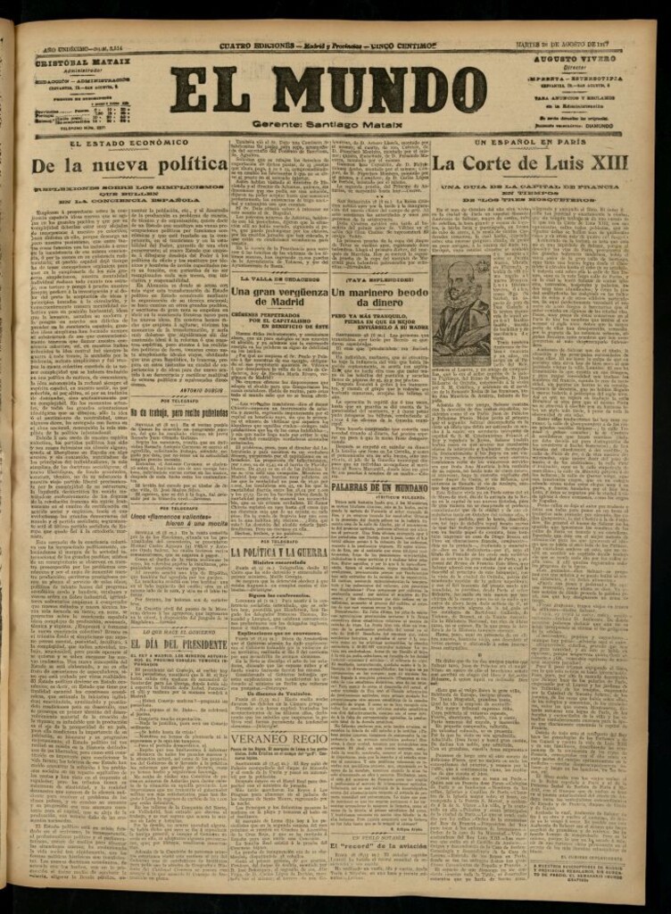 Miniatura de El Mundo del 28 de agosto de 1917 (edición de provincias)