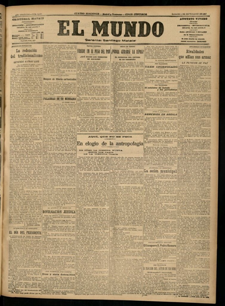Miniatura de El Mundo del 1 de septiembre de 1917 (edición de provincias)