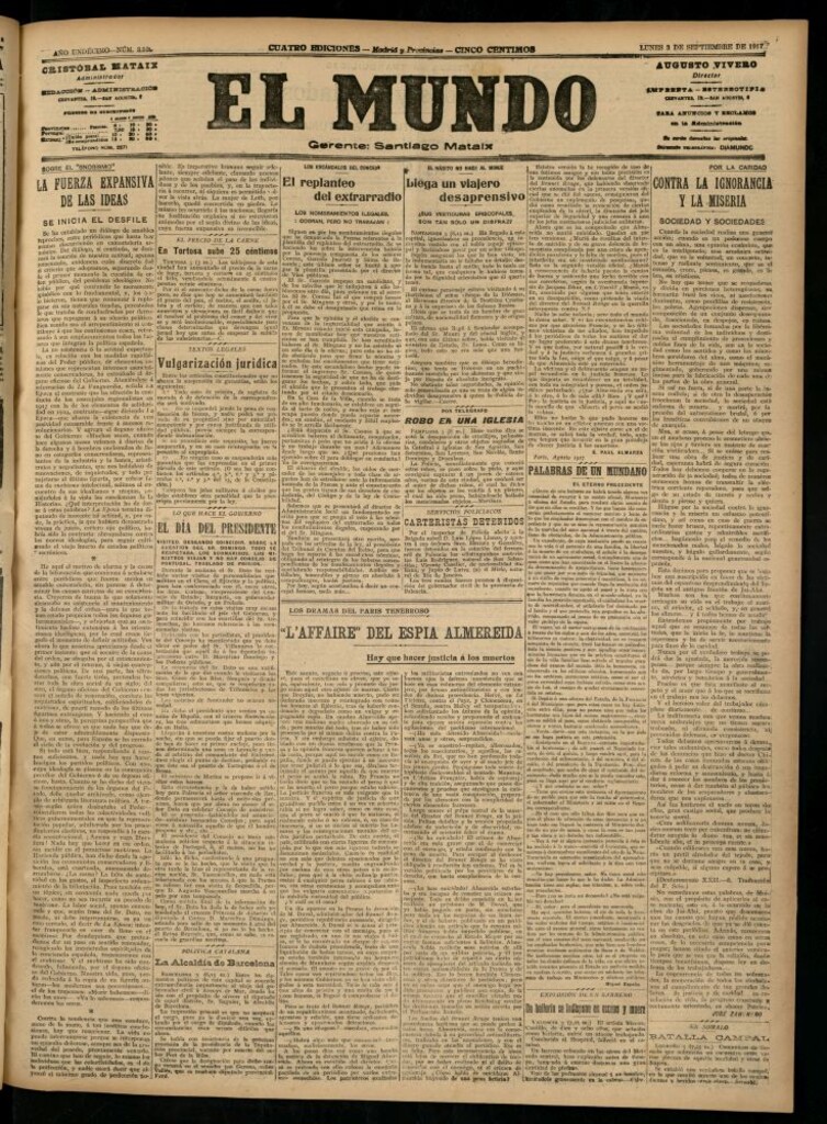 Miniatura de El Mundo del 3 de septiembre de 1917 (edición de provincias)