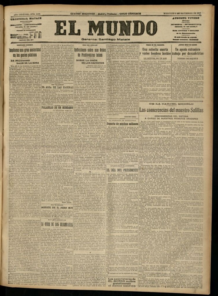 Miniatura de El Mundo del 5 de septiembre de 1917 (edición de provincias)