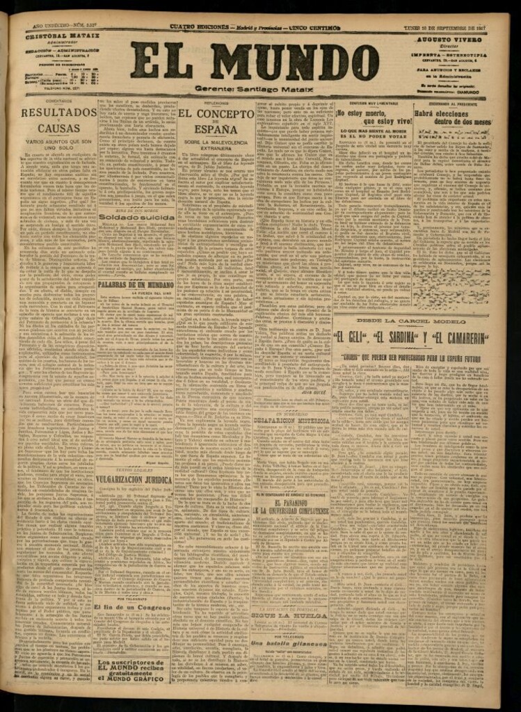 Miniatura de El Mundo del 10 de septiembre de 1917 (edición de provincias)