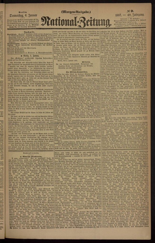 Miniatura de National Zeitung del 6 de enero de 1887, nº 9