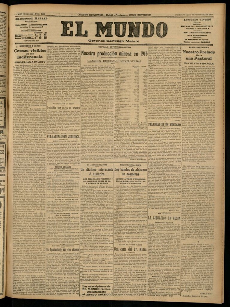 Miniatura de El Mundo del 16 de septiembre de 1917 (edición de provincias)