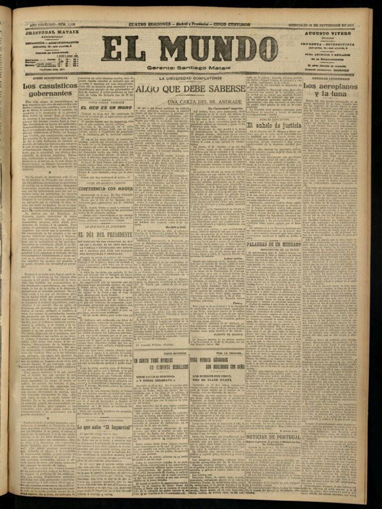 Miniatura de El Mundo del 19 de septiembre de 1917 (edición de provincias)