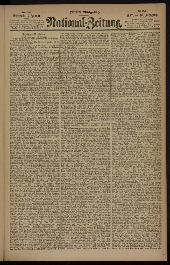Miniatura de National Zeitung del 12 de enero de 1887, nº 24