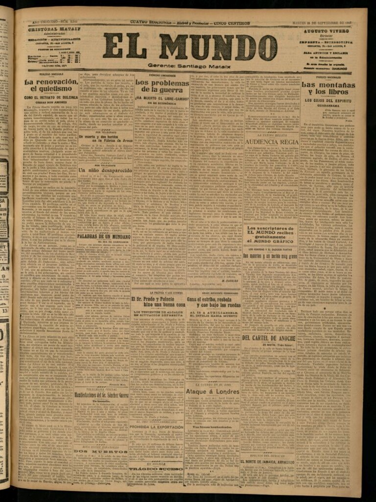 Miniatura de El Mundo del 25 de septiembre de 1917 (edición de provincias)