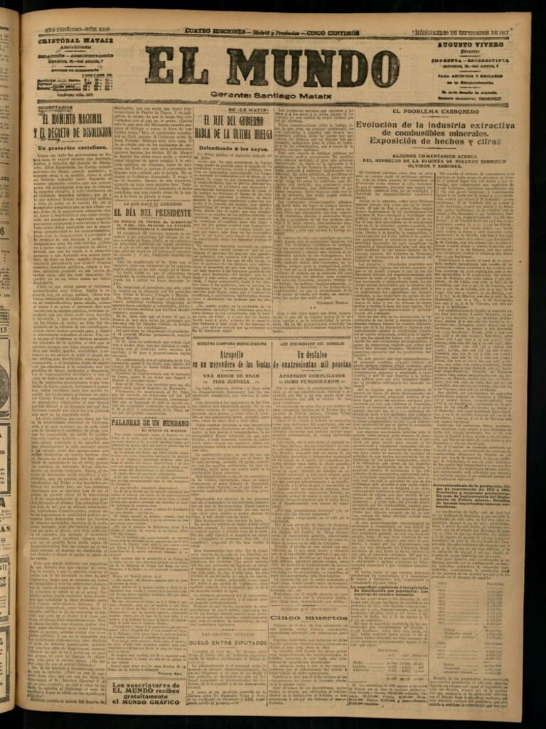 Miniatura de El Mundo del 26 de septiembre de 1917 (edición de provincias)
