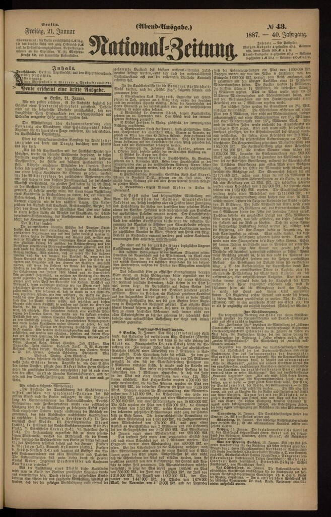 Miniatura de National Zeitung del 21 de enero de 1877, nº 43