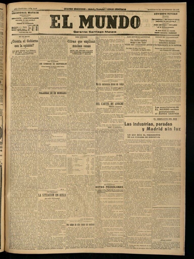 Miniatura de El Mundo del 30 de septiembre de 1917 (edición de provincias)