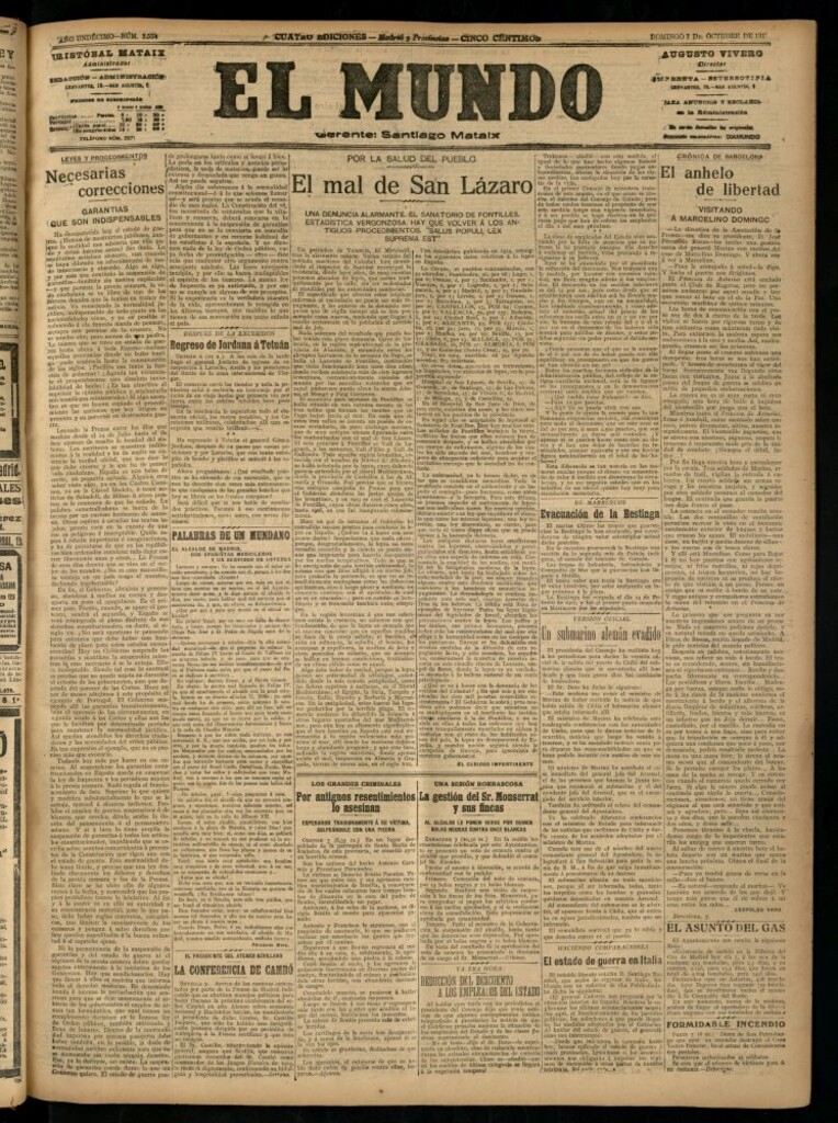 Miniatura de El Mundo del 7 de octubre de 1917 (edición de provincias)