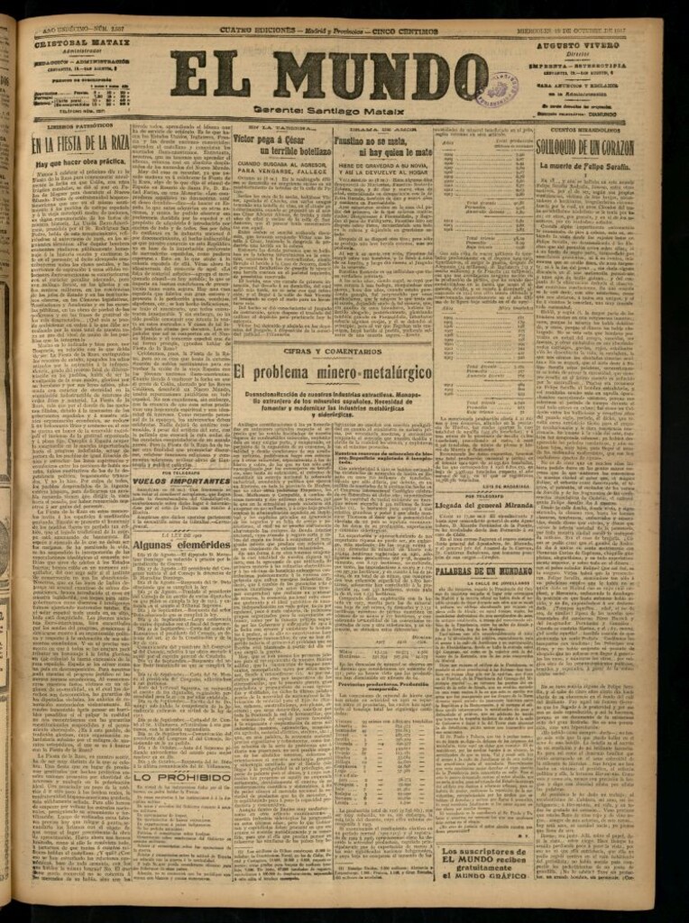 Miniatura de El Mundo del 10 de octubre de 1917 (edición de provincias)