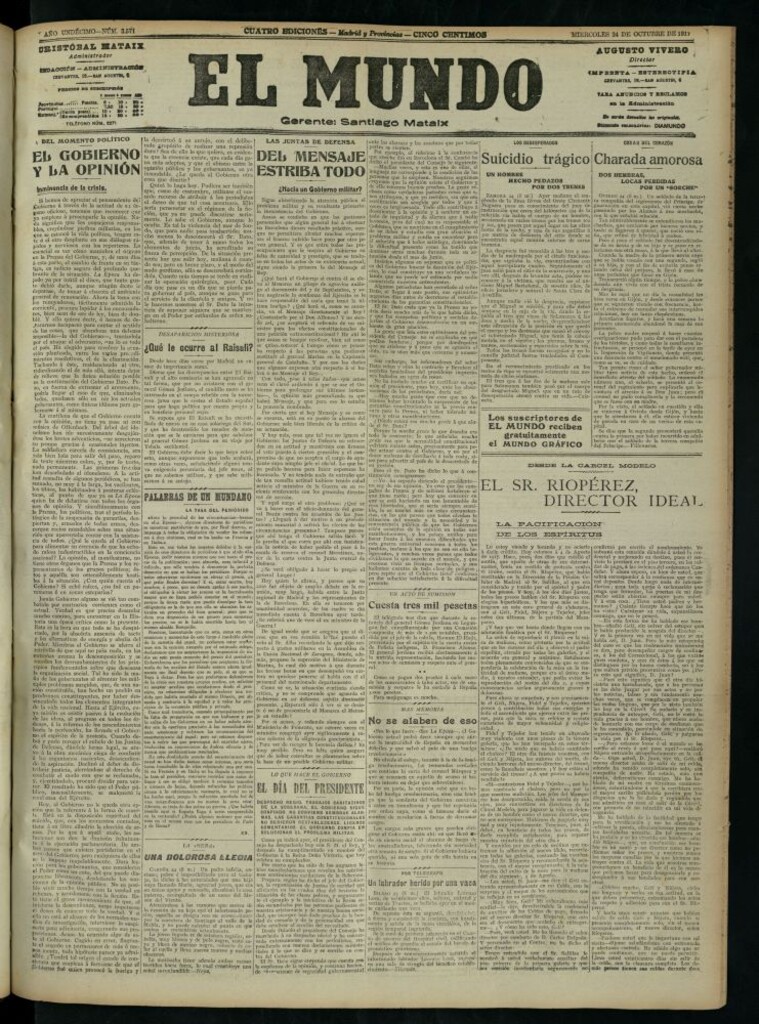 Miniatura de El Mundo del 24 de octubre de 1917 (edición de provincias)