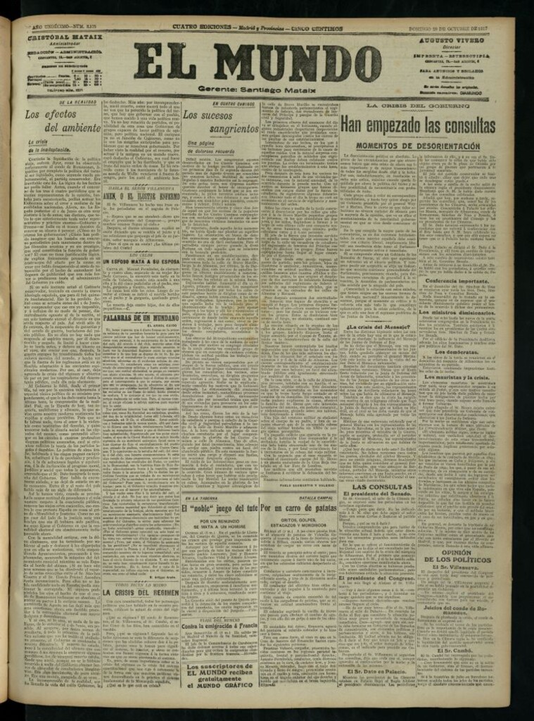 Miniatura de El Mundo del 28 de octubre de 1917 (edición de provincias)