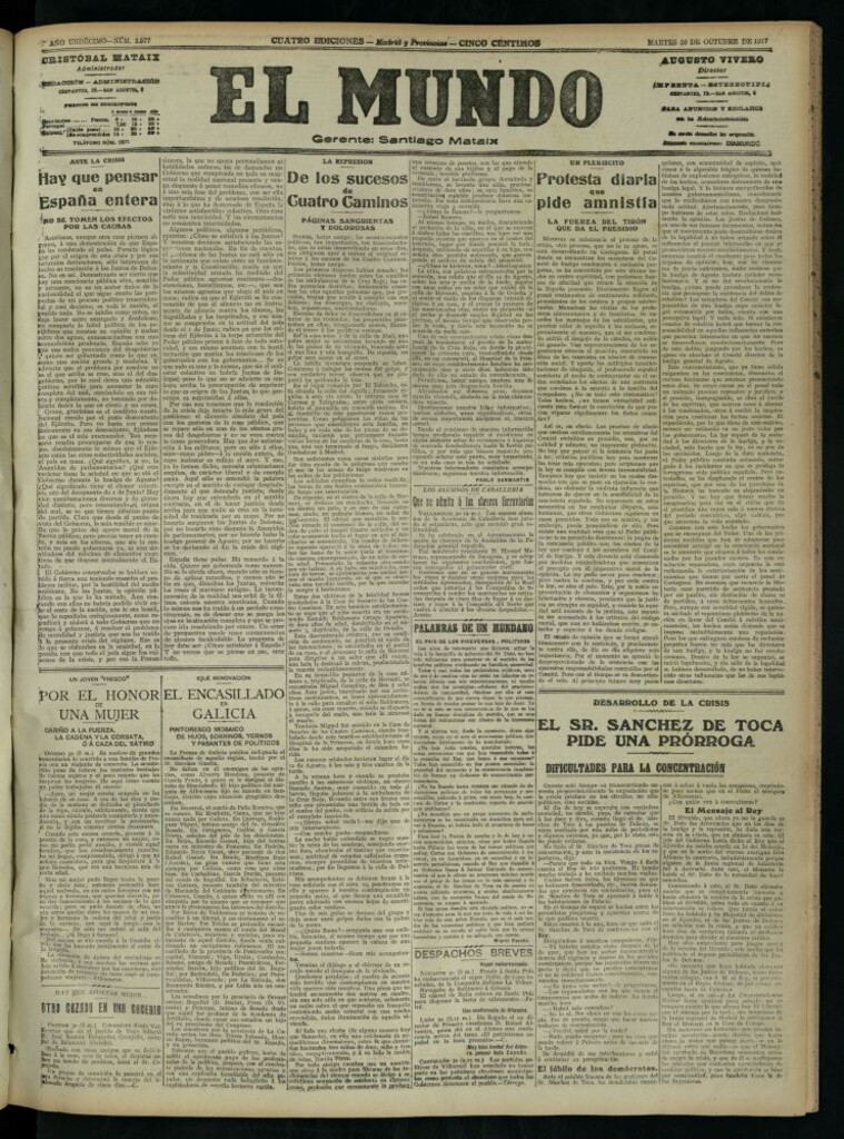 Miniatura de El Mundo del 30 de octubre de 1917 (edición de provincias)