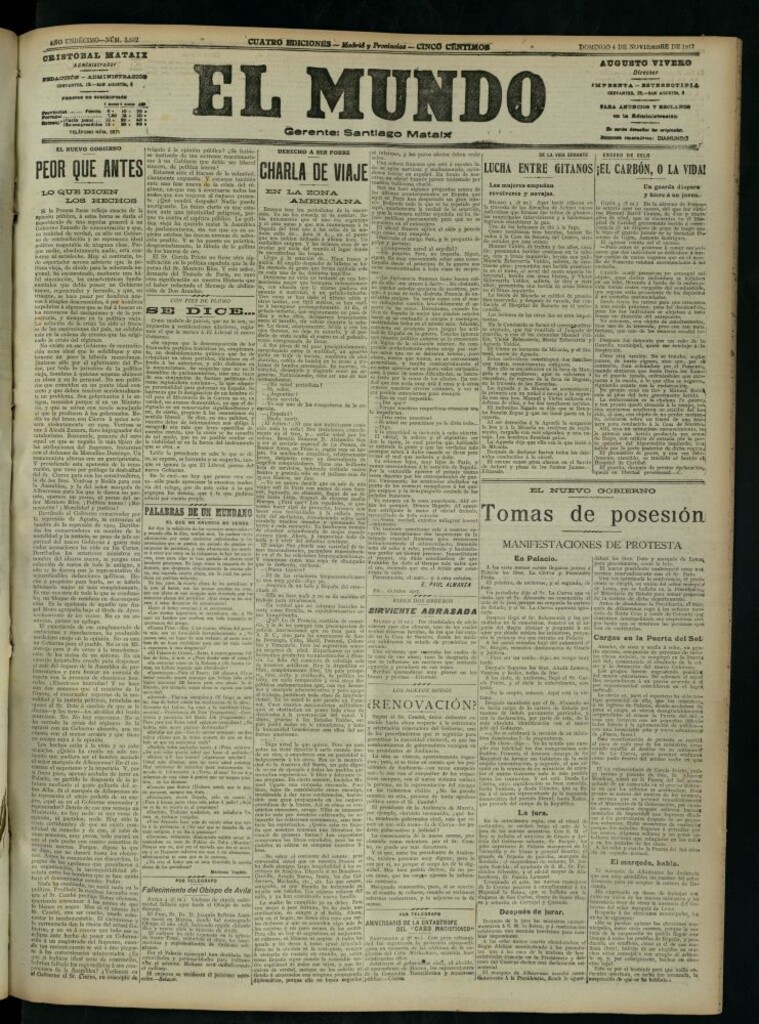 Miniatura de El Mundo del 4 de noviembre de 1917 (edición de provincias)